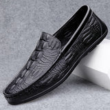 Super Soft Men's Moccasins Slip On Loafers Flats Casual Footwear Crocodile Microfiber Leather Shoes Mart Lion   