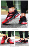 Running Shoes Men's Sneakers Fitness Breathable Air Cushion Outdoor Platform Flying Woven Lace-Up Shoes Sports Mart Lion   