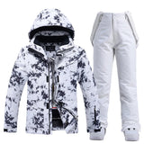 Letter Women Ski Suit Winter Windproof Waterproof Snowboard Jacket Pants Snow Walking Clothes Female Snowsuit MartLion 9 XS 