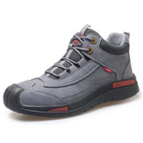 Waterproof Safety Shoes Men's anti spark welding anti puncture work steel toe work boot anti slip work sneakers MartLion G985 Grey 36 