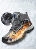 Winter Men's Boots With Fur Warm Snow Non-slip Work Casual Shoes Waterproof Leather Sneakers High Top MartLion   