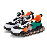 Children Sneakers Boys Shoes Buckle Strap Single Net Breathable Kids Casual Luxury Tennis Sports MartLion Black Orange 28 