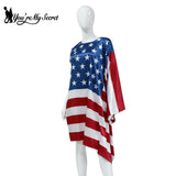 Unisex Adult Carnival American flag Cloak Cosplay Costume Independence Day National World Flag Fancy Dress MartLion   