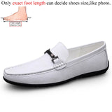 Men's Loafers Slip on White Leather Shoes Casual Spring Summer Autumn Luxury Designer Loafer Moccasins MartLion White 42 