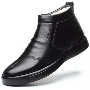 Ankle Boots Casual Men's Snow Warm Fur Men's Winter Shoes Footwear Work MartLion black 39 