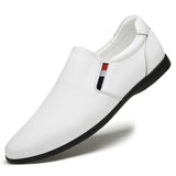 High-end Handmade Genuine Leather Men's Shoes Luxury Loafers Light Casual White Non-slip Driving MartLion WHITE 41 