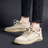Men's Shoes Spring and Autumn Tide Leather Sneakers Soft Sole All-match Casual Small Leather