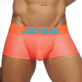 Classic Men's Underwear Sporty Breathable Mesh Boxer Briefs Transparent Underpants Gay Sissy Shorts MartLion 465orange XXL 
