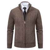 Men's Knit Jacket Fleece Cardigan Zipper Sweater Clothes Luxury Brown Jersey Casual Warm Jumper Harajuku Coat MartLion BROWN 8930 M 50-62KG 