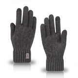 men's warm gloves winter touch screen plus fleece gloves cold warm wool knitted gloves MartLion deepgray  