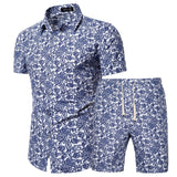 Dot-Print Casual Shirts for Summer Short Sleeve Regular Formal Clothing Men's Office Button Up Blouses Mart Lion DC04-Set 4XL  Fit 75-83Kg 