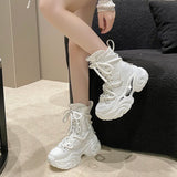 Chunky Heels Punk Style Boots Women Autumn Winter Platform Combat Thick Bottom Gothic Motorcycle MartLion   