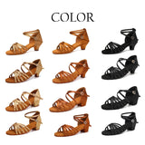 Latin Dance Shoes for Women Girls Children child kids Ballroom Tango Salsa Latin Dancing Medium Heels Training MartLion   