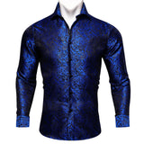 Classic Men's Shirt Spring Autumn Lapel Woven Long Sleeve Geometric Leisure Fit Party Designer Barry Wang MartLion CY-0060 S 