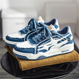 Men's Casual Sneakers Stylish Denim Skateboard Flats Shoes Tennis Sport Running Basketball Non-slip Walking Trainers Mart Lion   