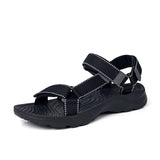 Men's Breathable Mesh Sandals Summer Lightweight Outdoor Beach Comfort Non-slip Casual Shoes MartLion Black Gray 03 7.5 
