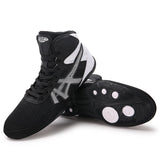 Boxing Shoes Men's Breathable Wrestling Footwears Light Weight Boxing Sneakers MartLion Black-1 36 