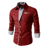 Male  Shirts Full Sleeve Stripe Shirt Men Slim Fit  Formal Dress Shirts Colors MartLion   