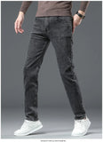 Men's Black Gray Jeans Stretch Classic Slim  Black Denim Pants Elasticity Male  Casual Trousers MartLion   