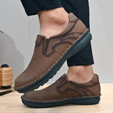 Spring/Autumn Genuine Leather Men's Shoes Outdoor Casual Breathable Flats Brand Moccasins Loafers Mart Lion   