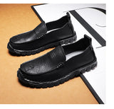 Handmade Leather Men's Casual Shoes Loafers Breathable Leather Flats Slip On Moccasins Tooling Driving Loafers MartLion   