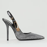 Luxury Rhinestones Sequined Buckle Women Pumps Elegant Pointed toe Stiletto High heels Spring Summer Shoes MartLion   