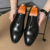 Mens Leather Shoes High Men's Shoes Oxford Wedding Men Dress Leather Shoes Gentleman Office Man Shoe MartLion