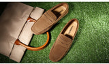 Classic Style Spring Autumn Moccasins Men's Loafers Genuine Leather Shoes Suede Flats Lightweight Driving Mart Lion   