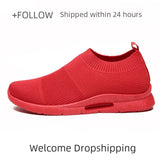Men's Light Running Shoes Jogging Shoes Breathable Sneakers Slip on Loafer Casual MartLion Red 36 