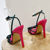 Liyke Green Butterfly Knot Women Sandals Summer Square Open Toe Buckle Strap High Heels Party Prom Shoes Pumps Mart Lion   