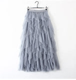 Skirt Women Cute Pink Waist Pleated Skirt Mesh Female Lady MartLion   