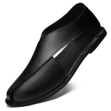 Breathable Comfy Antiskid Summer Walking Shoes Men's Outdoor Beach Sandals Casual Leather Flat Designer MartLion Black 47 