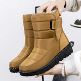 Waterproof Boots Women Casual Winter Warm Plush Soft Platform Snow Slip on Cotton Padded Shoes MartLion Yellow-fur 35 