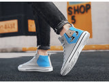 Orange Heart-shaped Lovers High Top Sneakers Women Cardioid Embroidered Canvas Shoes Couple Espadrilles Casual Flats MartLion   