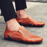 Cowhide Men's Octopus Casual Shoes Walking Driving Office Dress Footwear Loafers Summer or Four Seasons Mart Lion   