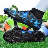 Turf Soccer Shoes Tf Ag Men's Football Boots High Ankle Futsal Kids Training Sneakers Anti Slip Mart Lion   
