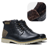 Men's Leather Boot Winter Non-Slip Warm Vintage Winter Shoes MartLion Winter Black 40 CHINA