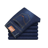 Men's Jeans Casual Straight Denim Pants Daily Work Jean Trousers MartLion 021 Dark Blue 33 