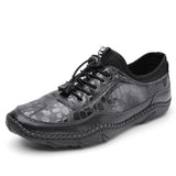 Men's Walking Driving Shoes Flat Office Dress Car Leisure Microfiber Leather Mart Lion Gray 6 