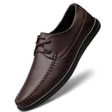 Leather Men's Formal Shoes Luxury Loafers Dress Moccasins Breathable Black Wedding MartLion Brown 47 