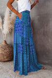 Ethnic Style Vintage Long Skirt Women Summer Loose Beach Ladies  Casual MartLion   