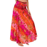 Summer Long Skirts Women Bottom Vintage Two Way Wear Beach Dress MartLion S01201-red One Size 