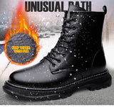 Genuine Leather Boots Men's Keep Warm Winter With Fur Ankle Dress Masculina Mart Lion   