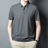 Summer Polo Shirt for Men's Casual Solid Breathable Work Polo Short Sleeve Regular Polo Shirts Mart Lion   