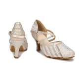  High-grade Latin Dance Shoes for Women Diamond Summer Jazz Modern Indoor Soft Bottom High Heels Girl Sandals MartLion - Mart Lion