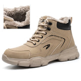 Work Boots Toe Shoes Men's Lightweight Indestructible Work Sneakers Puncture-Proof Security MartLion Khakifur 36 