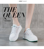 Summer Thick Bottom Half Drag Sneakers Women Korean Inner Heighten Color Matching Casual Shoes Lace-up Zapatos De Mujer Mart Lion   