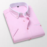 Summer Shirt Men's Short Sleeves Button Up Shirt Turn-down Collar Casual Clothing Mart Lion pink shirt M 46-56 KG 