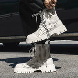 Men's English Style Thick Sole Design Men Boots  Layer Leather Casual Boots