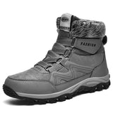 Men's Winter Snow Boots Warm Outdoor Waterproofanti-skid Ankle Boots Sports Hiking Shoes Zapatos Hombre MartLion GRAY 39 